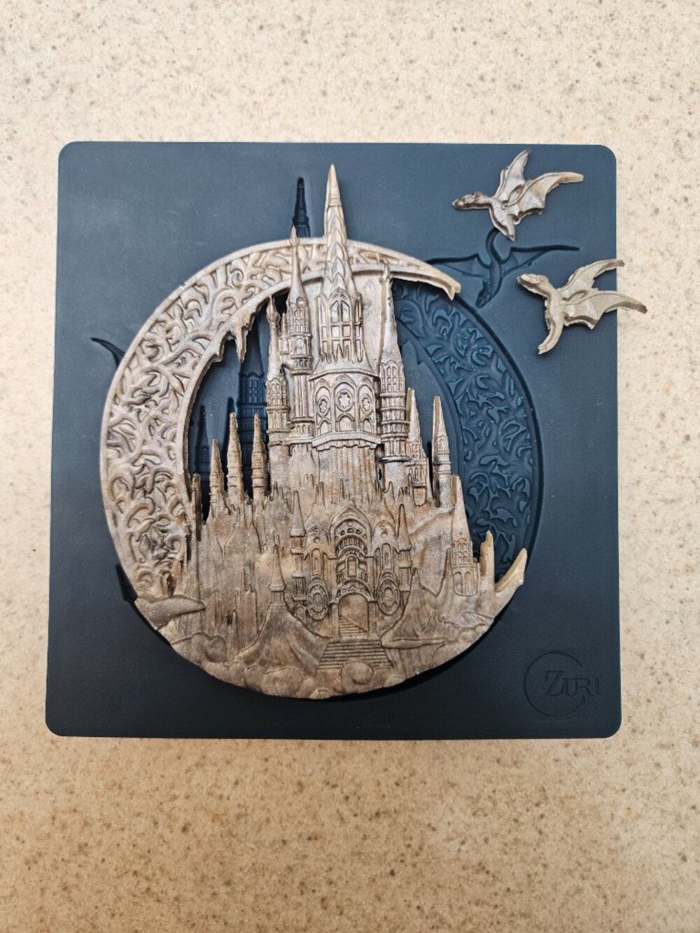 Castle with dragons silicone mold